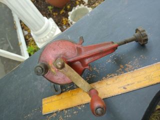Vintage Modern Mfg Co Hand Crank Bench Grinder Tool Sharpener Cast Iron