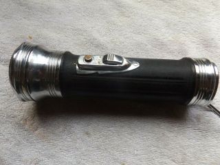 Vintage Winchester Trademark Usa Flashlight Black Chrome 6 1/2 "