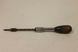 Vintage Yankee Handyman North Bros 433 H Push Drill Screwdriver Tool Usa Grey