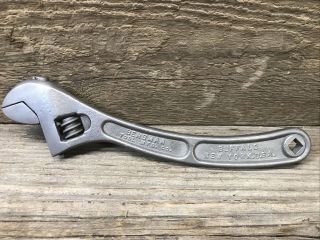 Vintage Bergman Tool Mfg Co 10 " Queen City Curved Adjustable Crescent Wrench Usa