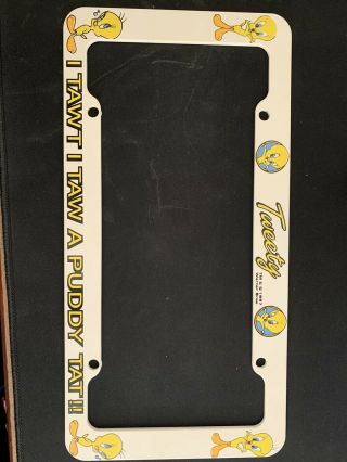 Vintage 1997 Tweety Bird License Plate Frame (looney Tunes)