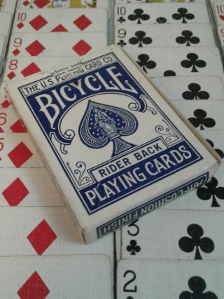 Vintage Bicycle Rider Back Blue Deck Playing Cards 808 No Upc