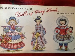 Dolls Of Many Lands 13 Note Cards And 1 Paper Doll Cut Out