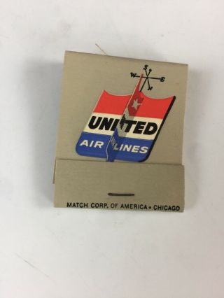 Vintage Matchbook United Air Lines Airplane Plane Coast Star