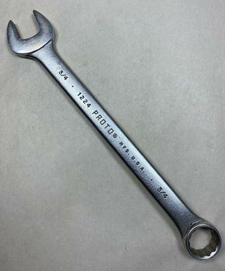 Vintage Proto Professional Tools 1224 - Combination Wrench 3/4 " 12 Point Usa