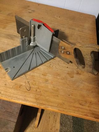 Stanley Handyman Mitre Box H114 Made In Usa With 10” Stanley Miter Saw 13 Tpi