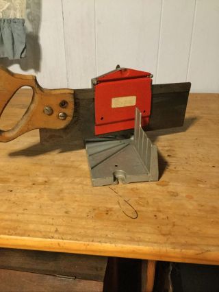STANLEY HANDYMAN MITRE BOX H114 MADE IN USA With 10” Stanley Miter Saw 13 Tpi 2