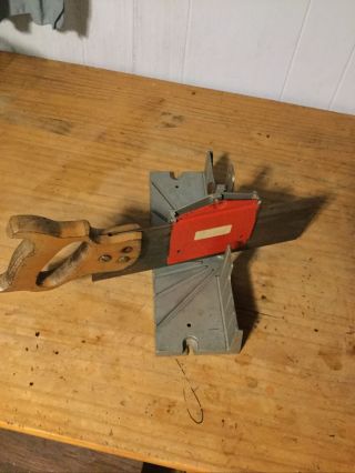 STANLEY HANDYMAN MITRE BOX H114 MADE IN USA With 10” Stanley Miter Saw 13 Tpi 3
