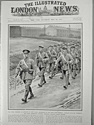 Sinn Fein Rebellion - Scenes In Dublin - Loyal Irish Troops 1916 Newspaper