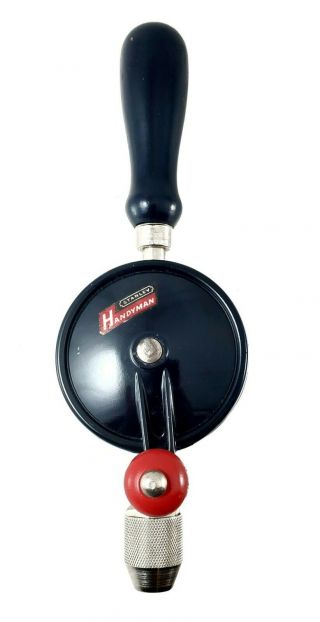 Vintage Stanley Handyman Egg Beater Style 10.  5 " Hand Drill -