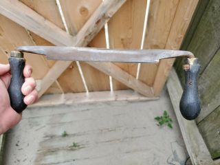Vintage Hand Forged Draw Knife With 8 " Wide Blade