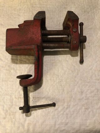 Vintage Small Metal Bench Vise Made In Usa 1 - 3/4”