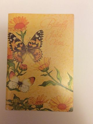 Vintage Current Butterfly Just - a - Notes Stationery 9 Sheets And Seals 2