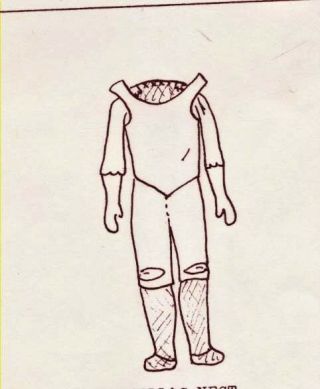 Body (10 - 11 ") Doll Size (12 - 13 ") Antique Doll Leather Body W/cloth Feet/legs Pattern