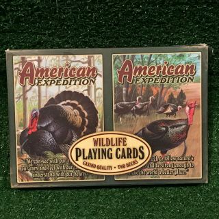 American Expedition Wildlife Turkey Playing Cards Set Of 2 Decks Casino Quality