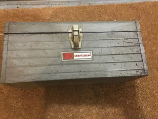 Vintage Sears Craftsman Mechanics Metal Steel Tool Box Chest 17 Inches Old