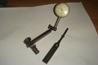 Vintage Starrett No.  196 Test Dial Indicator.  001 & Attachments Machinist Tools