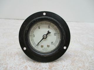 Vintage Marsh Instrument Company Low Pressure Gauge 0 - 15 Psi - Made Is Usa