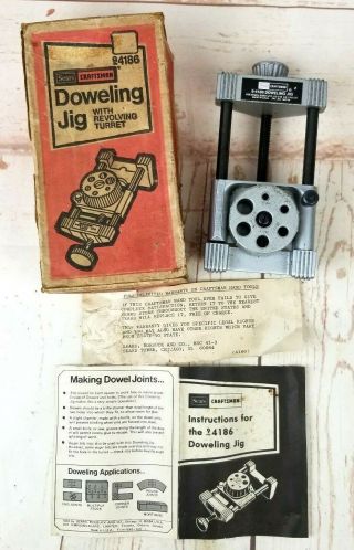Vintage Sears Craftsman Doweling Jig With Revolving Turret 9 - 4186