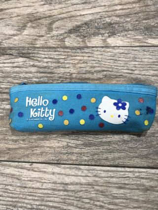 Vintage Hello Kitty Sanrio Pencil Case Light Blue