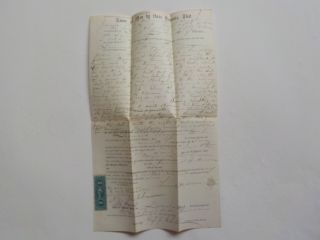 Antique Document 1869 Buxton York County Maine Revenue Stamp Land Paper Vtg Nr N