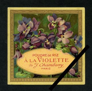 Vintage French Perfume Soap Label: A La Violette - J.  Chamberry - Early 1900 