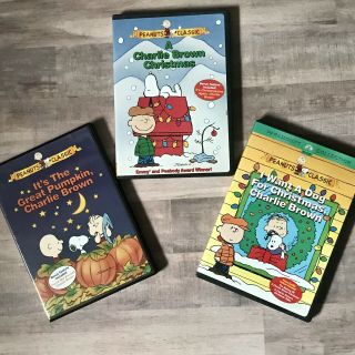 Charlie Brown Christmas Great Pumpkin Halloween Snoopy Linus Dvd 3 Set Peanuts
