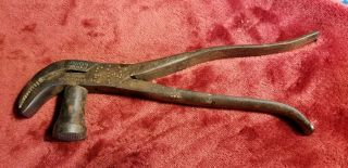 Vintage 1887 Union Whitcher 3 Cobblers Leatherworking Lasting Pliers & Hammer