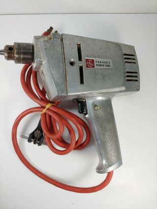 Vintage General Electric Ge 1800 Rpm 1/4 Inch Power Drill Ta - 20 Corded Portable