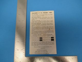 Vintage Fraser Model 500 Cloth Cutting Machine Sales Flyer,  Hookers Guild,  S1925 2