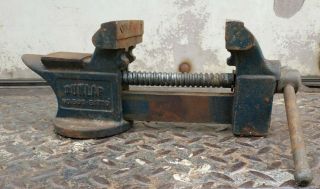 Vintage Dunlap Bench Vise No.  506 - 51770 3 1/2 " Jaws Made In Usa Fair To Good Cond