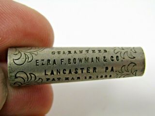 Ezra F Bowman Woodworking Tool Cover Tag Lancaster PA 1889 2