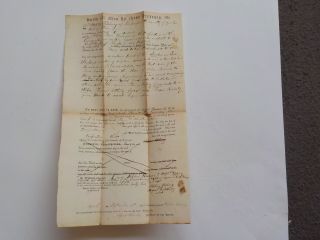 Antique Document 1842 Shapleigh York County Maine Land Real Estate Deed Paper