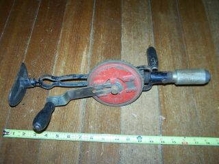 Antique Millers Falls No.  12 Hand crank Breast Drill 2 Speeds,  Smooth 3