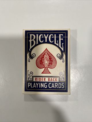 1940s - 50s Vintage Bicycle 808 Rider Back 54 Cards Blue Tax Stamp Poker Game