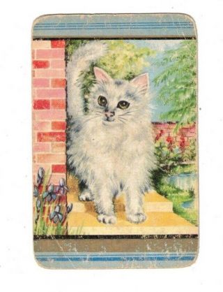 Swap Card Coles Un - Named Series Vintage - White Fluffy Cat
