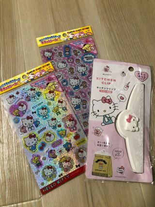 Daiso Japan Sanrio Hello Kitty Kitchen Clip Kawaii Glitter Sticker