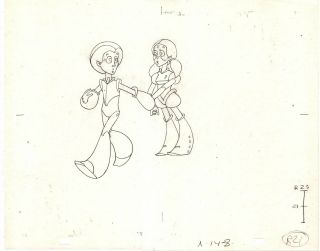 Romie - 0 And Julie - 8 Animation Production Hand Drawn Pencil Cbc Television 1979