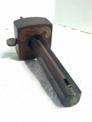 Vintage 7 1/2” Unbranded Wooden/brass Marking Gauge / Carpenter Hand Tool