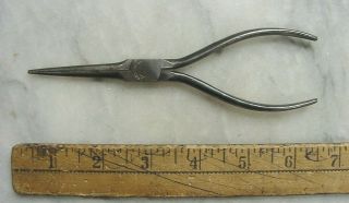 Old Tools,  Vintage Crescent Crestolloy 6 - 1/8 " Needle Nose Pliers,  1/8 " Tips