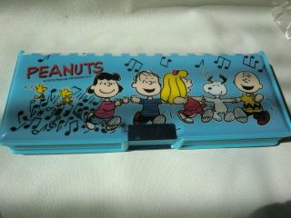 Snoopy Blue Double Compartment Magnetic Pencil Case
