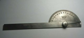 Vintage Lufkin Rule Co Steel Protractor,  No.  890.  Eight Inches Long,  Good Cond.
