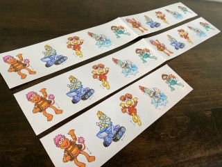 Vintage Fraggle Rock Muppets Stickers 1984 Doozers Gobo Red Fraggle Boober