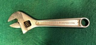 Vintage Proto Professional Usa 6 Inch Adjustable Wrench No 706 Click - Stop