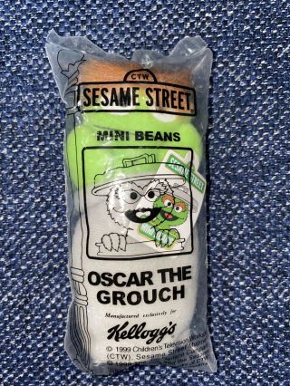 Kelloggs Mini Beans Cereal Oscar The Grouch Sesame Street Vintageplush