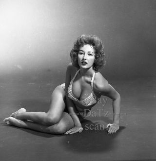1950s Negative,  Sexy Pin - Up Girl Claudia Gilbert In Bikini,  Cheesecake T270994
