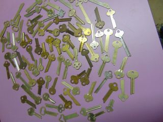 85 Old Vintage Uncut Steel And Brass Keys Locksmith