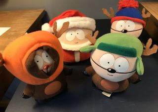 South Park Christmas Plush Set 2005 Santa Cartman Reindeer Kenny Stan Kyle