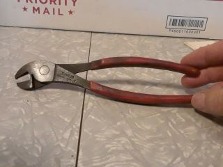 Vintage Snap On 208cp Usa Battery Angle Nose Pliers