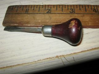 Vintage Antique Small Wood Handle Screwdriver